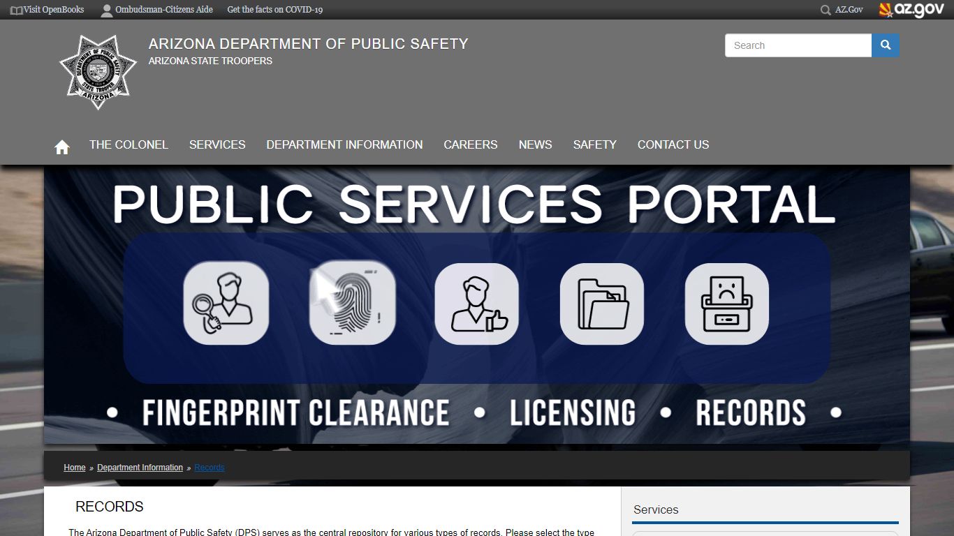 Records | Arizona Department of Public Safety